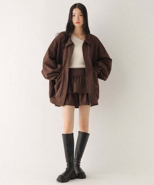 Heather（ヘザー）の「フェイクレザーフリルミニスカート　600185（スカート・レディース・ブラック/ブラウン/キャメル/ブラウン系・S/M）」の5枚目の写真