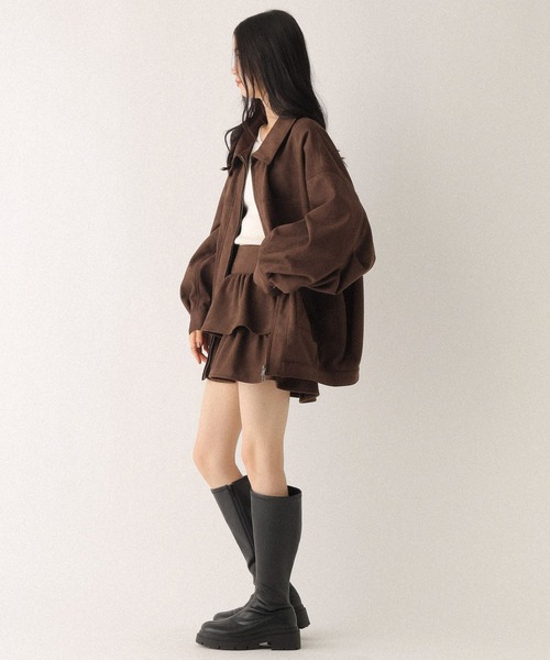 Heather（ヘザー）の「フェイクレザーフリルミニスカート　600185（スカート・レディース・ブラック/ブラウン/キャメル/ブラウン系・S/M）」の6枚目の写真