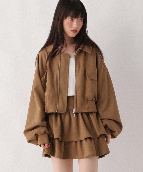 Heather（ヘザー）の「フェイクレザーフリルミニスカート　600185（スカート・レディース・ブラック/ブラウン/キャメル/ブラウン系・S/M）」の11枚目の写真