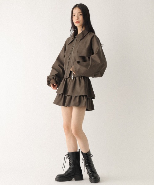 Heather（ヘザー）の「フェイクレザーフリルミニスカート　600185（スカート・レディース・ブラック/ブラウン/キャメル/ブラウン系・S/M）」の20枚目の写真