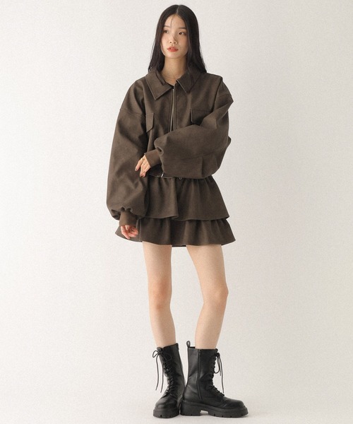 Heather（ヘザー）の「フェイクレザーフリルミニスカート　600185（スカート・レディース・ブラック/ブラウン/キャメル/ブラウン系・S/M）」の21枚目の写真