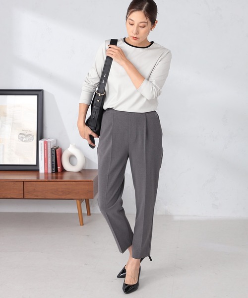 GALLORIA（ギャローリア）の「【キレメクパンツ】ストレッチ　タックテーパードパンツ（その他パンツ・レディース・ブラック/グレー/キャメル・S/M/L/LL）」の12枚目の写真