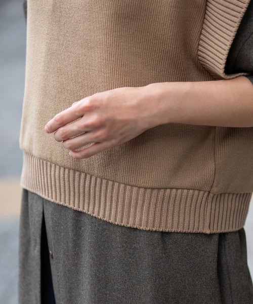 Munich(ミューニック)の「ニットライクジャージー×リブドッキングプルオーバー(Tシャツ/カットソー・レディース・キャメル/ダークグレー/ブラック・FREE)」の16枚目の写真