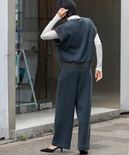 Munich(ミューニック)の「ニットライクジャージー×リブドッキングプルオーバー(Tシャツ/カットソー・レディース・キャメル/ダークグレー/ブラック・FREE)」の22枚目の写真