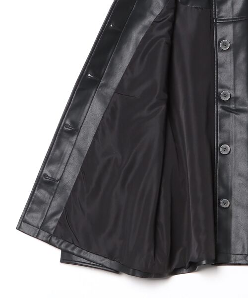 JEANS FACTORY Clothes（ジーンズファクトリークローズ）の「[Jeans Factory Clothes/ジーンズファクトリークローズ] スリーブデザイン オーバーサイズ フェイクレザー ジャケット（ライダースジャケット・レディース・ブラック/ブラウン・F）」の7枚目の写真