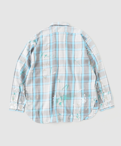 BOW WOW(バウワウ)の「BOWWOW / バウワウ PAINTERS PAINT STAINED FLANNEL S(シャツ/ブラウス・メンズ・サックスブルー・LARGE/MEDIUM)」の5枚目の写真