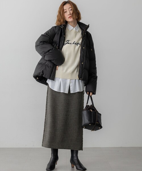 23区(ニジュウサンク)の「【洗える】インターシャ ロゴ ニット(ニット/セーター・レディース・グレー系/アイボリー系/ブラウン系・38)」の10枚目の写真
