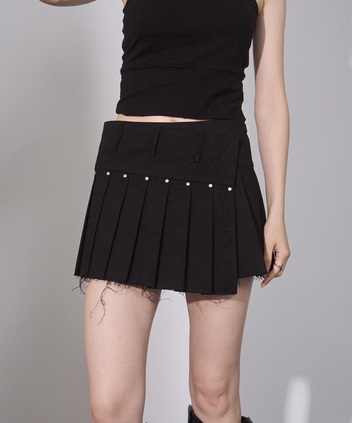 ENVYM(アンビー)の「プリーツラップミニスカート(スカート・レディース・ブラック/レオパード・SMALL/MEDIUM)」の13枚目の写真