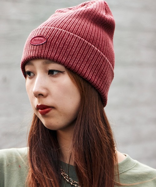 Dickies（ディッキーズ）の「Dickies/ディッキーズ DK EX CIHCLE LOGO PIGMENT KNIT WATCH ピグメント加工 ロゴ ヴィンテージ ニットビーニー（ニットキャップ/ビーニー・メンズ・ブラック/ブラウン/レッド/ブルー/グリーン・FREE）」の5枚目の写真