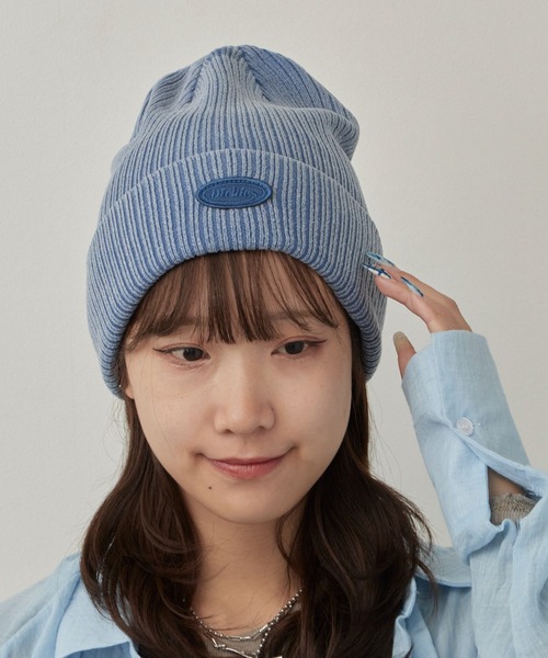 Dickies（ディッキーズ）の「Dickies/ディッキーズ DK EX CIHCLE LOGO PIGMENT KNIT WATCH ピグメント加工 ロゴ ヴィンテージ ニットビーニー（ニットキャップ/ビーニー・メンズ・ブラック/ブラウン/レッド/ブルー/グリーン・FREE）」の4枚目の写真