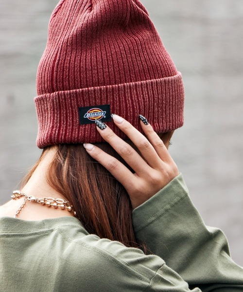 Dickies（ディッキーズ）の「Dickies/ディッキーズ DK EX CIHCLE LOGO PIGMENT KNIT WATCH ピグメント加工 ロゴ ヴィンテージ ニットビーニー（ニットキャップ/ビーニー・メンズ・ブラック/ブラウン/レッド/ブルー/グリーン・FREE）」の6枚目の写真