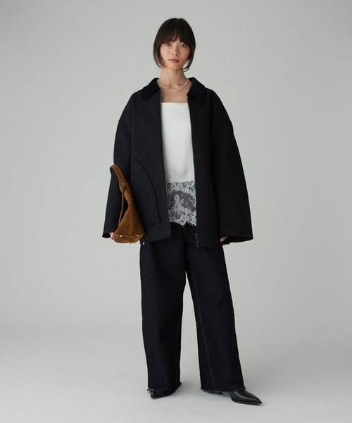 BABYLONE（バビロン）の「カルゼボンディングコート（ブルゾン・レディース・グレー/ブラック・フリー）」の14枚目の写真