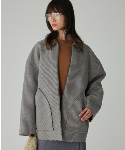 BABYLONE（バビロン）の「カルゼボンディングコート（ブルゾン・レディース・グレー/ブラック・フリー）」の3枚目の写真