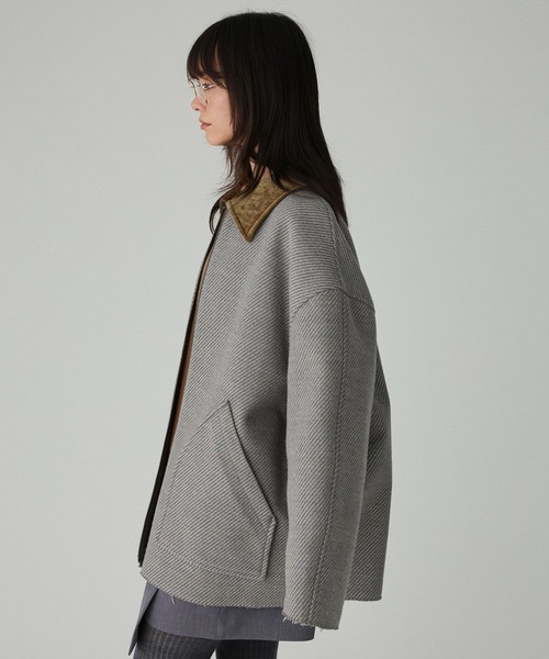BABYLONE（バビロン）の「カルゼボンディングコート（ブルゾン・レディース・グレー/ブラック・フリー）」の4枚目の写真