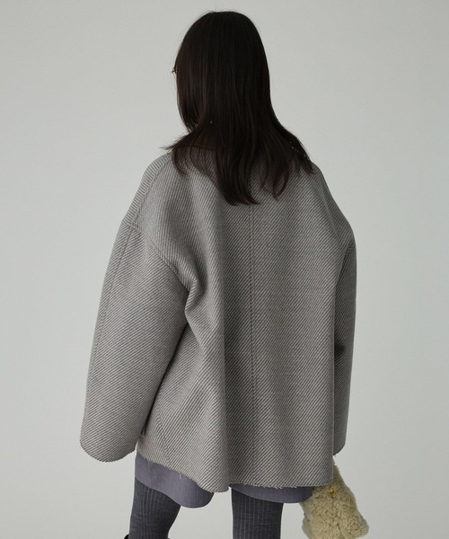 BABYLONE（バビロン）の「カルゼボンディングコート（ブルゾン・レディース・グレー/ブラック・フリー）」の5枚目の写真