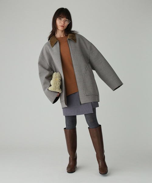 BABYLONE（バビロン）の「カルゼボンディングコート（ブルゾン・レディース・グレー/ブラック・フリー）」の7枚目の写真