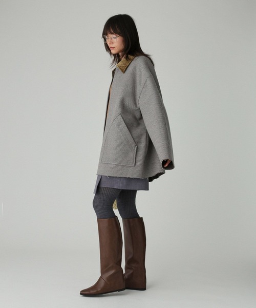 BABYLONE（バビロン）の「カルゼボンディングコート（ブルゾン・レディース・グレー/ブラック・フリー）」の8枚目の写真