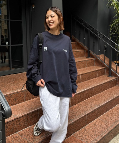 CANAL JEAN(キャナルジーン)の「Twelve12 -YSSS ビッグロングTシャツ(Tシャツ/カットソー・レディース・ヘザーグレー/ネイビー/ブラック・MEDIUM/LARGE)」の3枚目の写真