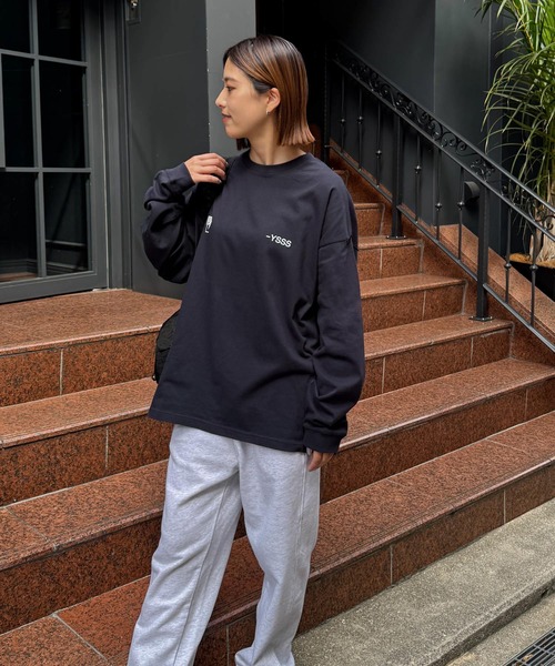 CANAL JEAN(キャナルジーン)の「Twelve12 -YSSS ビッグロングTシャツ(Tシャツ/カットソー・レディース・ヘザーグレー/ネイビー/ブラック・MEDIUM/LARGE)」の4枚目の写真