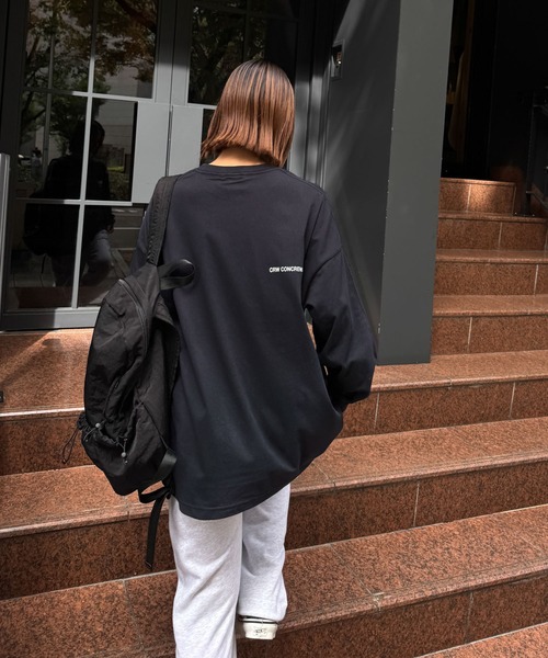CANAL JEAN(キャナルジーン)の「Twelve12 -YSSS ビッグロングTシャツ(Tシャツ/カットソー・レディース・ヘザーグレー/ネイビー/ブラック・MEDIUM/LARGE)」の5枚目の写真