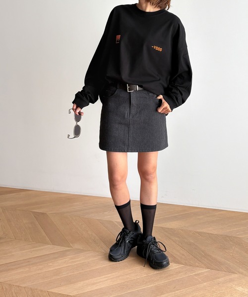 CANAL JEAN(キャナルジーン)の「Twelve12 -YSSS ビッグロングTシャツ(Tシャツ/カットソー・レディース・ヘザーグレー/ネイビー/ブラック・MEDIUM/LARGE)」の9枚目の写真