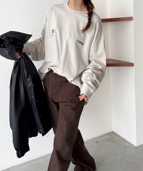 CANAL JEAN(キャナルジーン)の「Twelve12 -YSSS ビッグロングTシャツ(Tシャツ/カットソー・レディース・ヘザーグレー/ネイビー/ブラック・MEDIUM/LARGE)」の10枚目の写真