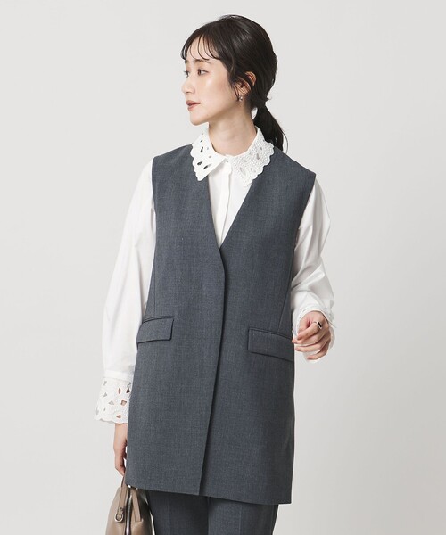 UNITED ARROWS（ユナイテッドアローズ）の「エンブロイダリー カラー シャツ ‐ウォッシャブル‐（シャツ/ブラウス・レディース・オフホワイト/ライトブルー/ネイビー・FREE）」の10枚目の写真