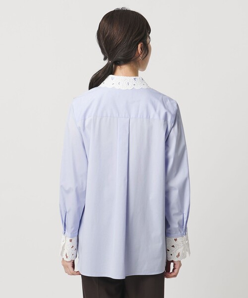 UNITED ARROWS（ユナイテッドアローズ）の「エンブロイダリー カラー シャツ ‐ウォッシャブル‐（シャツ/ブラウス・レディース・オフホワイト/ライトブルー/ネイビー・FREE）」の17枚目の写真