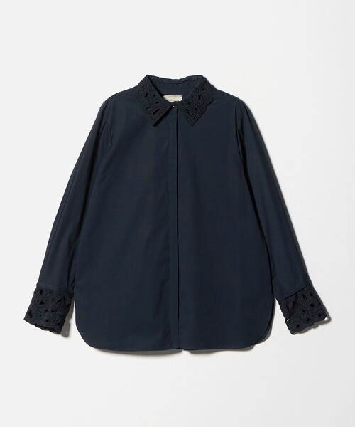 UNITED ARROWSエンブロイダリー カラー シャツ オフホワイト エンブロイダリー カラー シャツ ‐ウォッシャブル‐ （シャツ・ブラウス