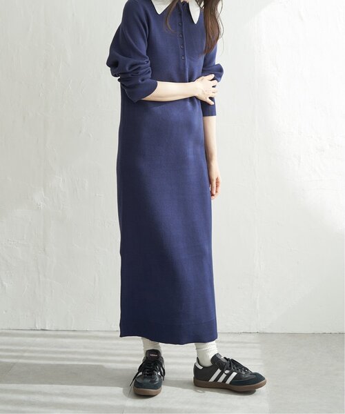 セール】クールクール配色ポロニットワンピース（ワンピース