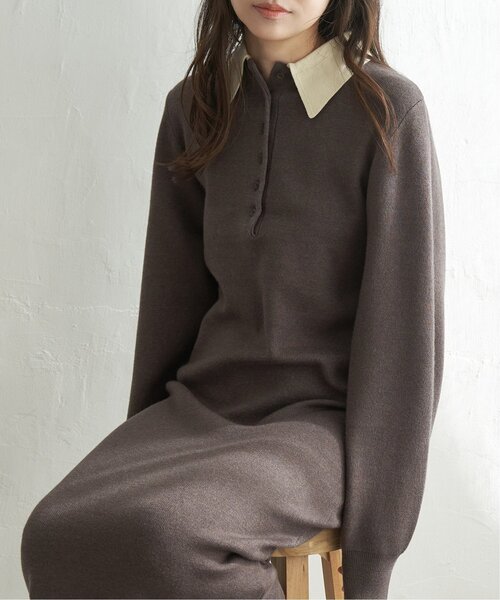 クールクール配色ポロニットワンピース（ワンピース）｜VENCEEXCHANGE