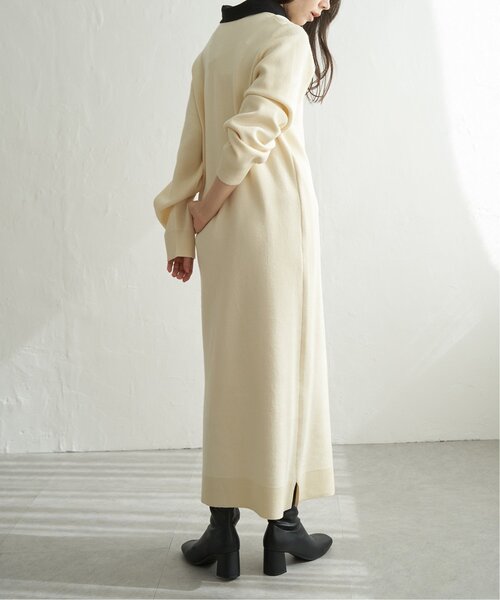 VENCEEXCHANGE（ヴァンスエクスチェンジ）の「クールクール配色ポロニットワンピース（ワンピース・レディース・ネイビー/チャコール/アイボリー/ブラック・FREE）」の18枚目の写真