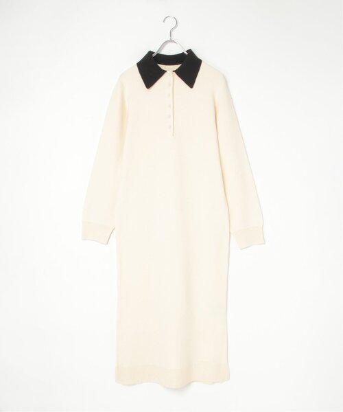 VENCEEXCHANGE（ヴァンスエクスチェンジ）の「クールクール配色ポロニットワンピース（ワンピース・レディース・ネイビー/チャコール/アイボリー/ブラック・FREE）」の22枚目の写真