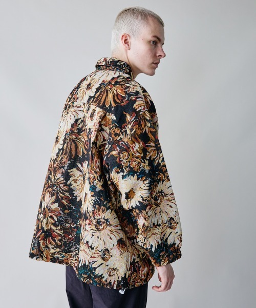 rehacer(レアセル)の「rehacer : Gobelin CoachJacket / ゴブラン コーチ ジャケット(ブルゾン・メンズ・ブラック/ブルー・SMALL/LARGE/MEDIUM)」の4枚目の写真