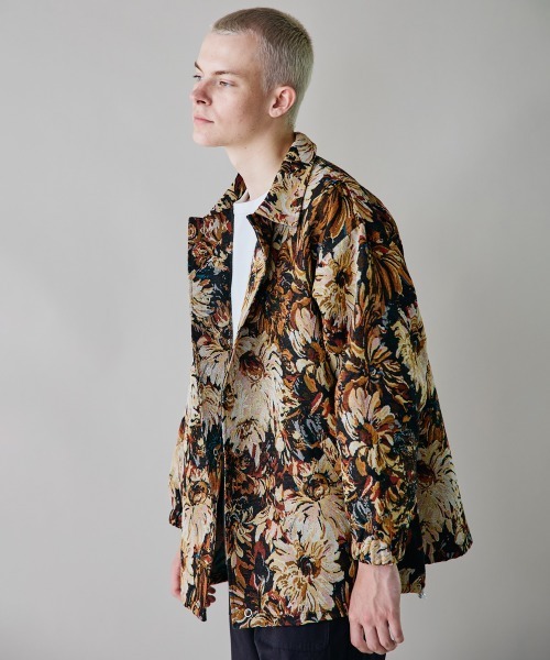 rehacer(レアセル)の「rehacer : Gobelin CoachJacket / ゴブラン コーチ ジャケット(ブルゾン・メンズ・ブラック/ブルー・SMALL/LARGE/MEDIUM)」の6枚目の写真