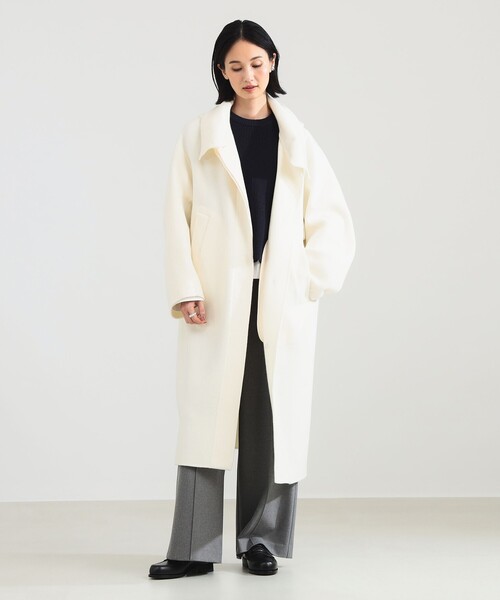 美品 Demi- Luxe BEAMS ピーコート オフホワイト ウールメルトン BEAMS