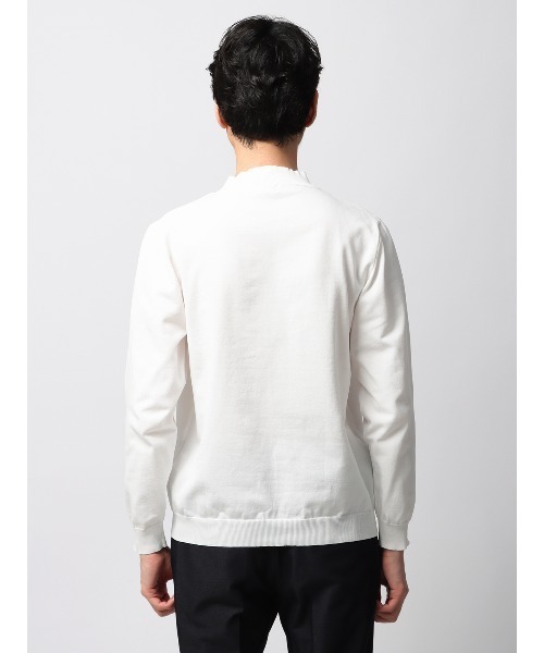 SUIT SQUARE（スーツスクエア）の「最高ニット モックネックニット 長袖 ウォッシャブル メランジポリエステル 無地（ニット/セーター・メンズ・ホワイト系/ブラック系/ブルー系・S/M/L/LL）」の9枚目の写真