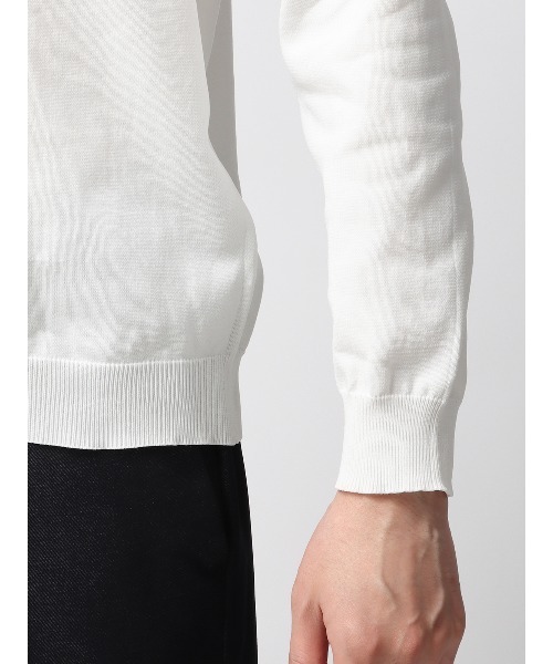 SUIT SQUARE（スーツスクエア）の「最高ニット モックネックニット 長袖 ウォッシャブル メランジポリエステル 無地（ニット/セーター・メンズ・ホワイト系/ブラック系/ブルー系・S/M/L/LL）」の11枚目の写真