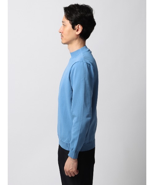 SUIT SQUARE（スーツスクエア）の「最高ニット モックネックニット 長袖 ウォッシャブル メランジポリエステル 無地（ニット/セーター・メンズ・ホワイト系/ブラック系/ブルー系・S/M/L/LL）」の20枚目の写真