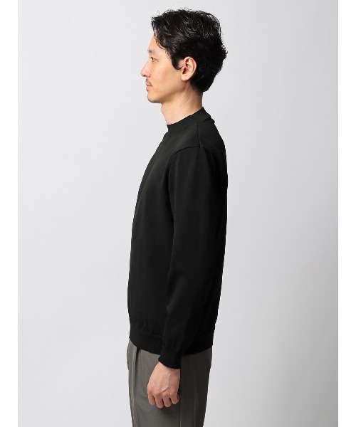 SUIT SQUARE（スーツスクエア）の「最高ニット モックネックニット 長袖 ウォッシャブル メランジポリエステル 無地（ニット/セーター・メンズ・ホワイト系/ブラック系/ブルー系・S/M/L/LL）」の14枚目の写真