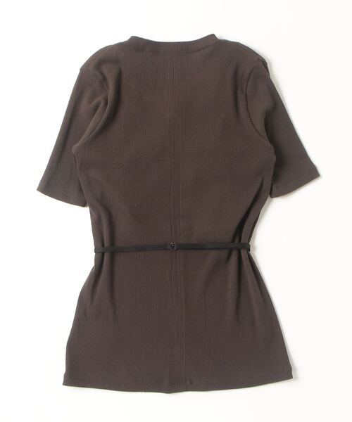 JOHN LAWRENCE SULLIVAN（ジョンローレンスサリバン）の「CUT OUT LAYERED RIB TOP（Tシャツ/カットソー・レディース・ブラウン・ONE SIZE）」の3枚目の写真