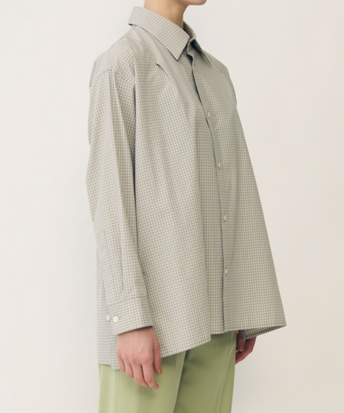 LE CIEL BLEU(ルシェルブルー)の「プラッドバックボタンディテールシャツ / Plaid Back-Button Detail Shirt(シャツ/ブラウス・レディース・グレー・36/38)」の5枚目の写真