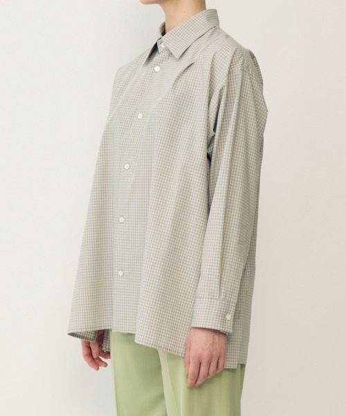 LE CIEL BLEU(ルシェルブルー)の「プラッドバックボタンディテールシャツ / Plaid Back-Button Detail Shirt(シャツ/ブラウス・レディース・グレー・36/38)」の4枚目の写真