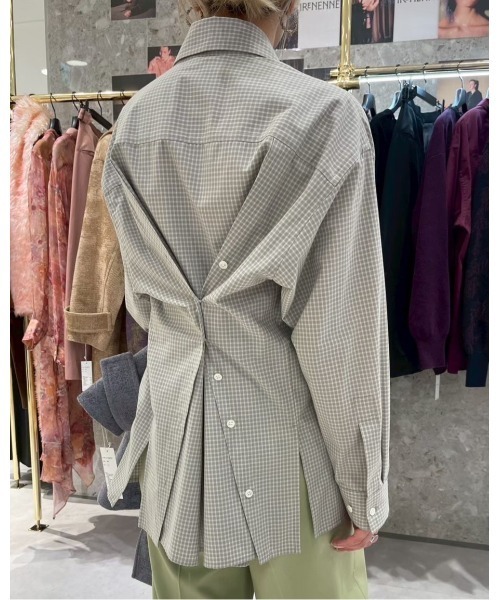 LE CIEL BLEU(ルシェルブルー)の「プラッドバックボタンディテールシャツ / Plaid Back-Button Detail Shirt(シャツ/ブラウス・レディース・グレー・36/38)」の9枚目の写真