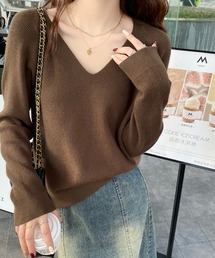 Diosfront（ディオスフロント）の「Vネックカラーニットプルオーバー（ニット/セーター）」