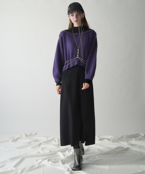 ニットオフショルレイヤードワンピース(HARE)