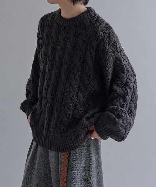 ケーブルルーズニット（ニット/セーター）｜epnok（エプノック）の