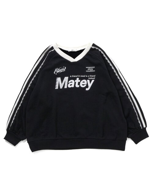 algy（アルジー）の「袖レースBIGゲームトレーナー（スウェット・キッズ・ピンク/ブラック/アイボリー・XX-SMALL/X-SMALL/MEDIUM/SMALL）」の3枚目の写真