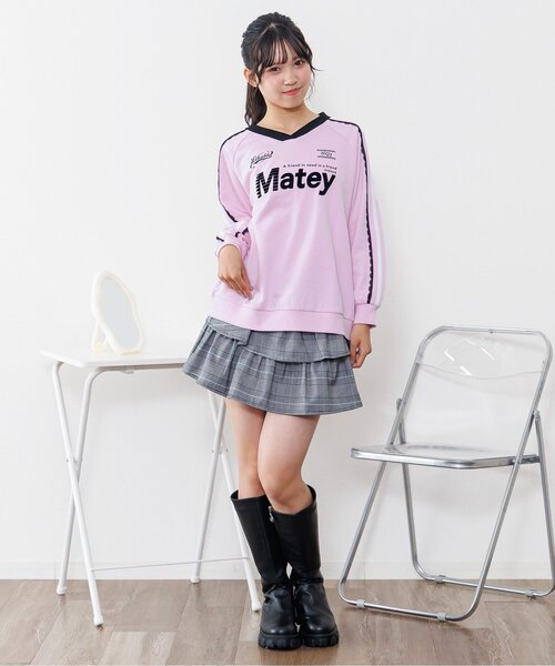 algy（アルジー）の「袖レースBIGゲームトレーナー（スウェット・キッズ・ピンク/ブラック/アイボリー・XX-SMALL/X-SMALL/MEDIUM/SMALL）」の6枚目の写真