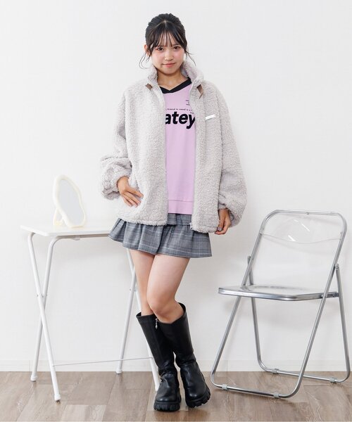 algy（アルジー）の「袖レースBIGゲームトレーナー（スウェット・キッズ・ピンク/ブラック/アイボリー・XX-SMALL/X-SMALL/MEDIUM/SMALL）」の8枚目の写真